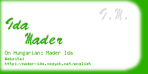 ida mader business card